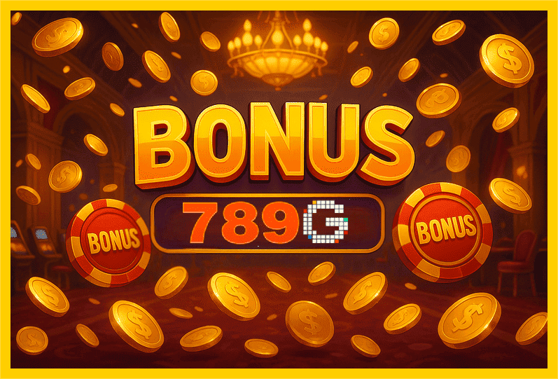 Imagem promovendo bônus 789G com recompensas imperdíveis.